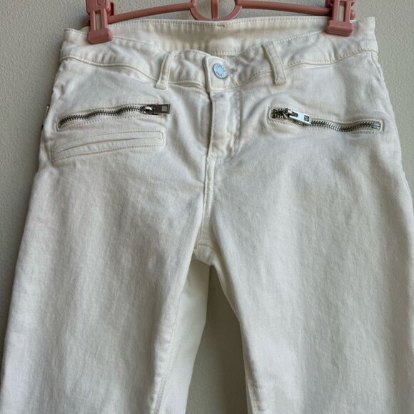 Zadig & Voltaire Ava Denim Straight Slim Fray Ankle Jeans Judo White Size 26 - Picture 3 of 10